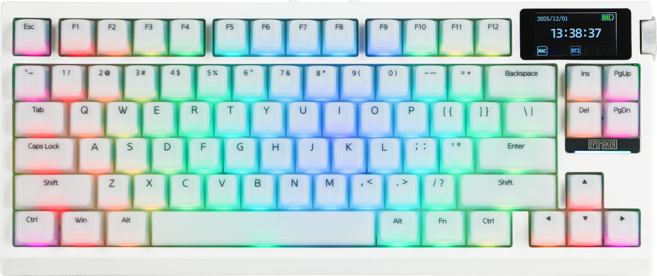 EPOMAKER G84 PRO 유무선 기계식, 저소음 바다소금축, 1개, 화이트
