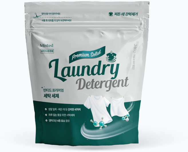 민티드 고체효소 세탁 캡슐세제, 60개입, 1개
