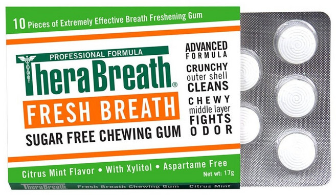 테라브레스 츄잉껌 시트러스 민트 맛 TheraBreath Fresh Breath Chewing Gum with ZINC Citrus Mint Flavor, 17g, 6개