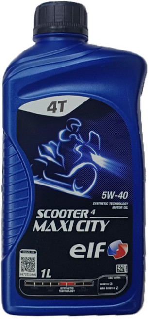 ELF 엘프 MAXICITY 맥시시티 스쿠터 100% 합성유 5W40 스쿠터용 엔진오일 1L 엔진 오일, 수량, 1개