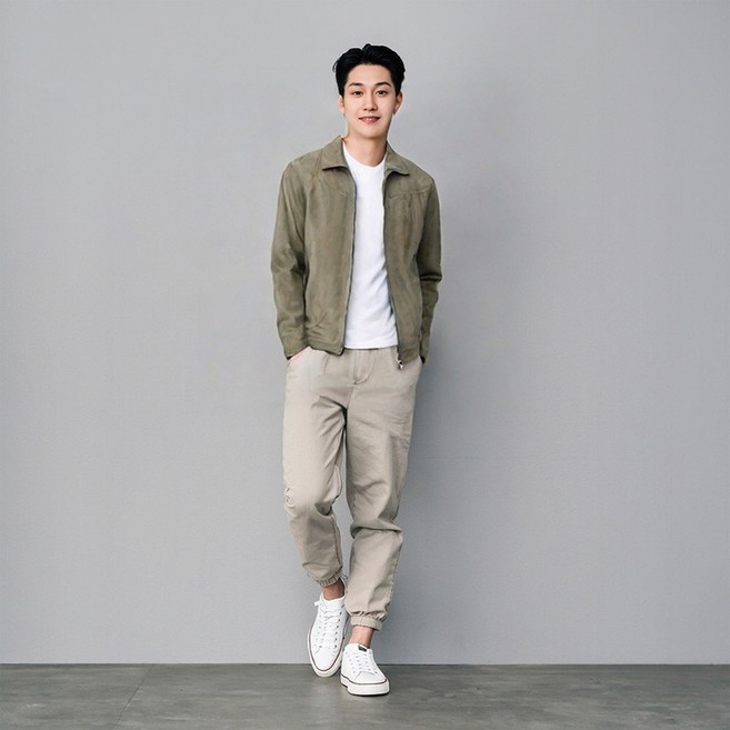 IKALOOK 멀티컬러 카라넥 양가죽 집업 점퍼 CLJP117