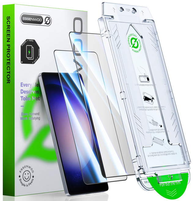 ESSENWOO Galaxy 강화유리 전면9H 고선명 HD 강화유리필2p, 1세트