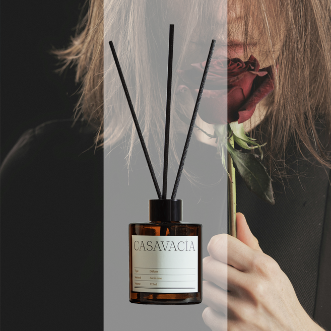 카사바시아 선물용 현관 디퓨저 방향제, 1개, 125ml, 로즈 프릭