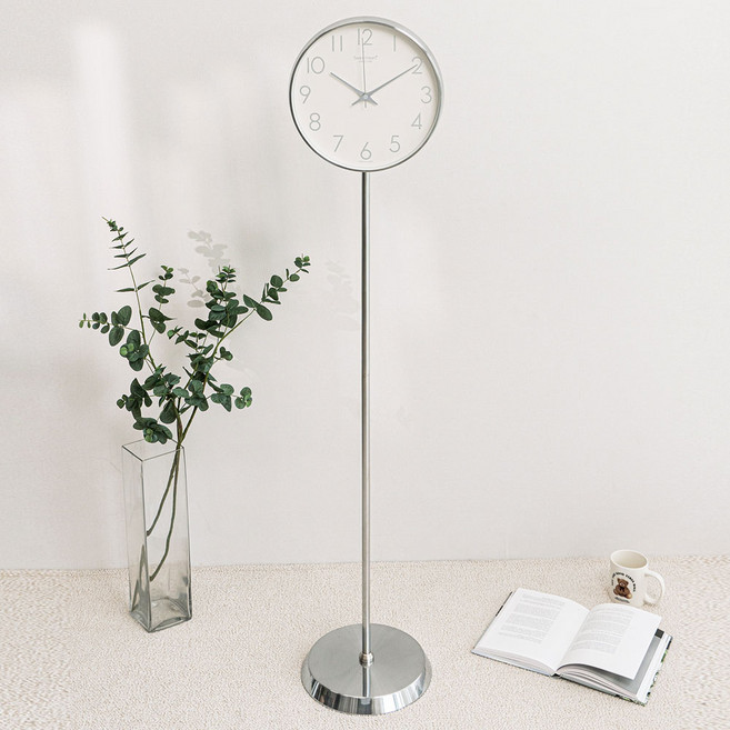 무소음메탈프리미엄스탠드시계, 화이트