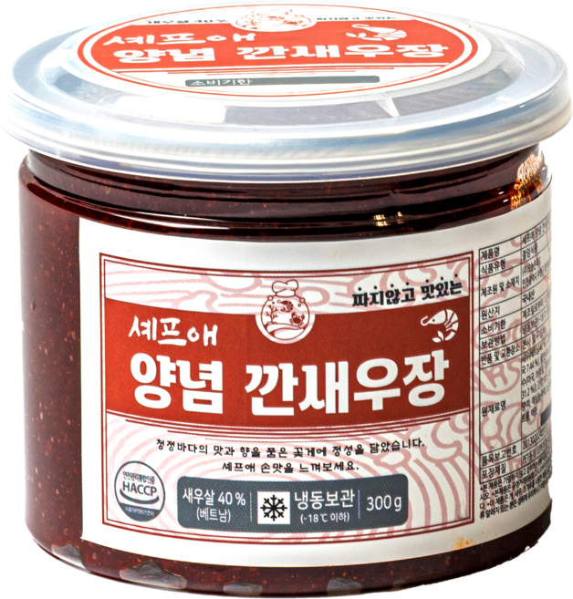 셰프애장 순살 양념 깐새우장 300g 밥도둑 밑반찬, 5개