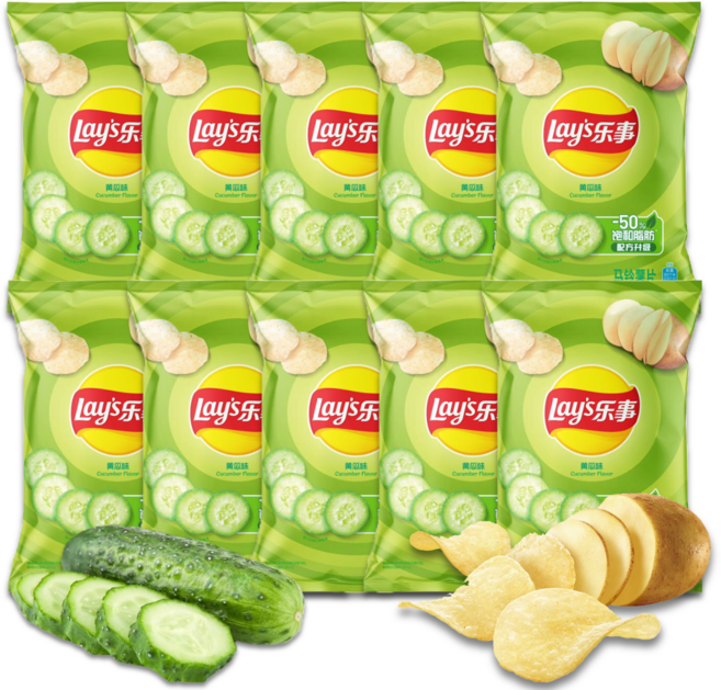 레이즈 오이맛 감자칩 Lays 인기스낵 상큼한 오이향 가득 포테토칩, 10개, 40g