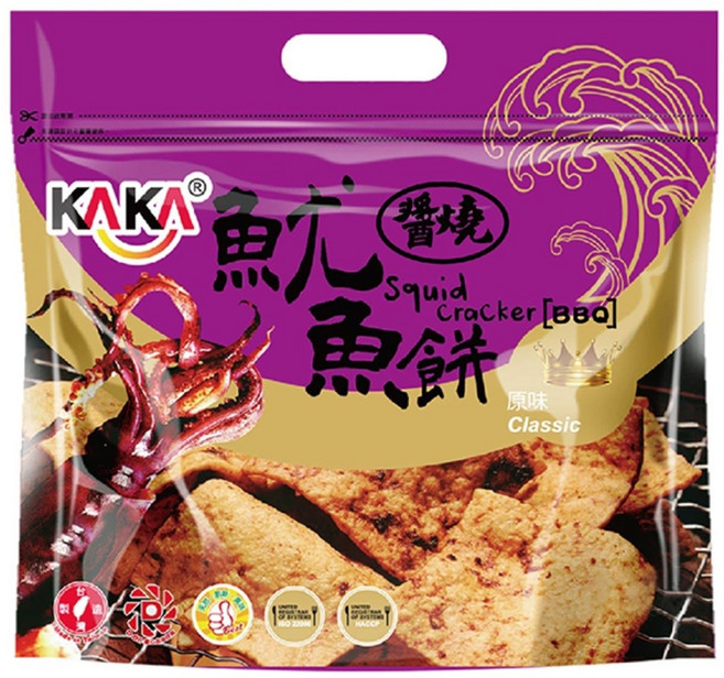 KAKA 醬燒魷魚餅 酥脆海鮮零食, 120g, 1個