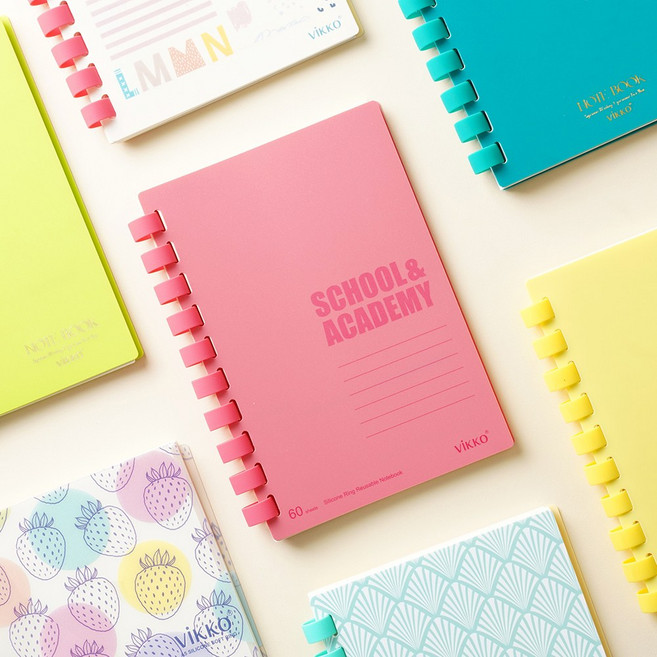 VIKKO 실리콘 소프트링 A5 B5 노트 시리즈 루스리프노트, B5 VIBURNUM