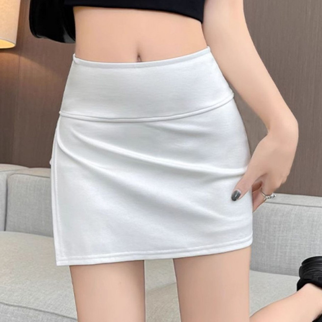 cammello 와이드 밴딩 슬림핏 하이웨이스트 옆트임 미니스커트 치마바지