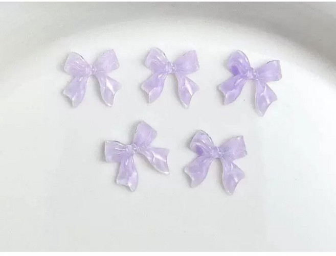 네일 리본파츠 5개입, 1개, 연보라