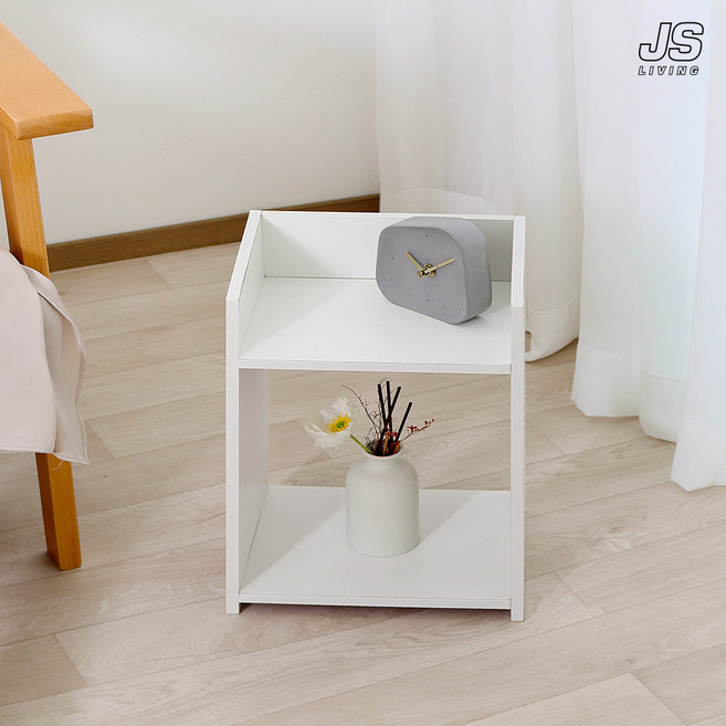 제이에스리빙 리마 2단 협탁, 1개, 화이트