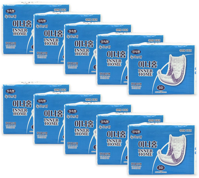 이너홈 속기저귀 일자형 기저귀 실속형패드 산모용 성인용 요양원, 30개입, 10개