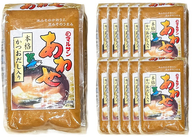 마루산 아와세 봉지된장, 1kg, 10개
