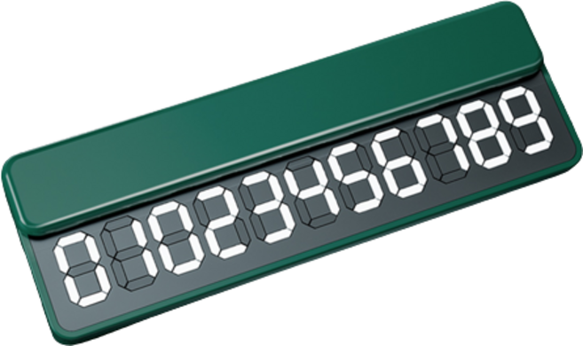 카디야 대형 플립식 주차번호판, 1개, 그린