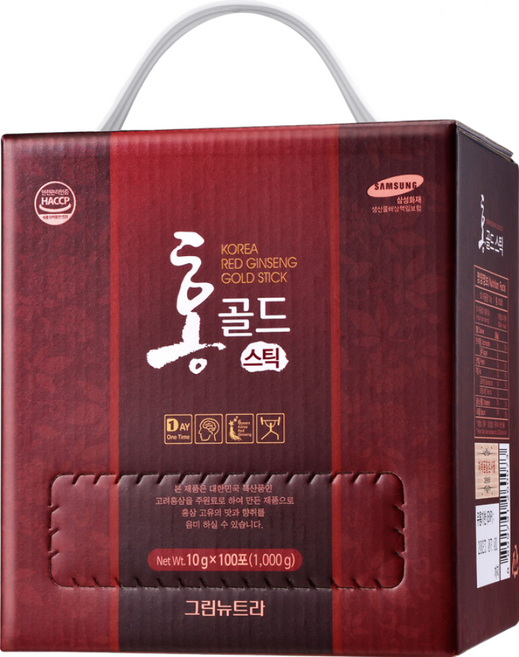 홍골드 6년근 진액 홍삼스틱 홍삼정 10ml 100포, 1kg, 1박스