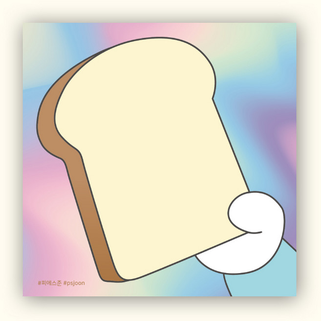 피에스준 예쁜 떡메모지 디자인 모음 메모지, 1개, 떡메 016. 에몽 암기빵 디자인