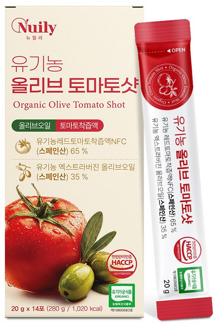 뉴일리 유기농올리브토마토샷 20gx14포, 14개