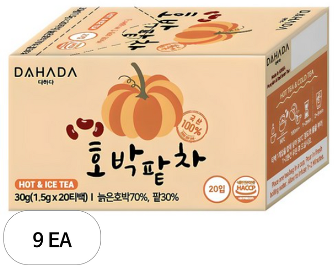 다하다 호박팥차, 1.5g, 20개입, 9개