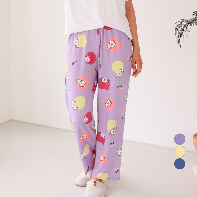 투와이 라인프렌즈 남녀공용 피치 파자마 바지 LF292