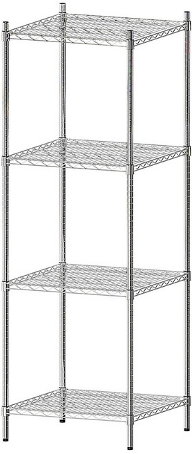 dayneeds 荷重型 四層電鍍波浪架 60x60x180cm, 【dayneeds】荷重型 60x60x180公分 四層電鍍(鎖管)波浪架, 1個