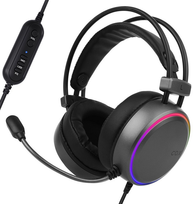 콕스 가상 7.1 ENC EQ RGB 게이밍 헤드셋, Dark Grey, CH43 (게이밍 헤드셋)