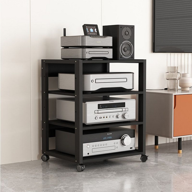 5단 오디오랙 장식장 앰프 거실장 오디오장 리시버, B. 3A 블랙