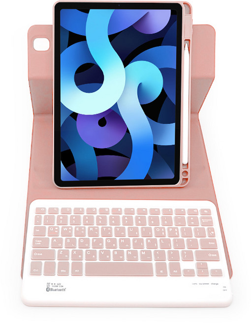 아이패드에어5 에어4 프로11 6세대 5세대 4세대 3세대 콤비 회전 블루투스 키보드 케이스, 핑크, 1개