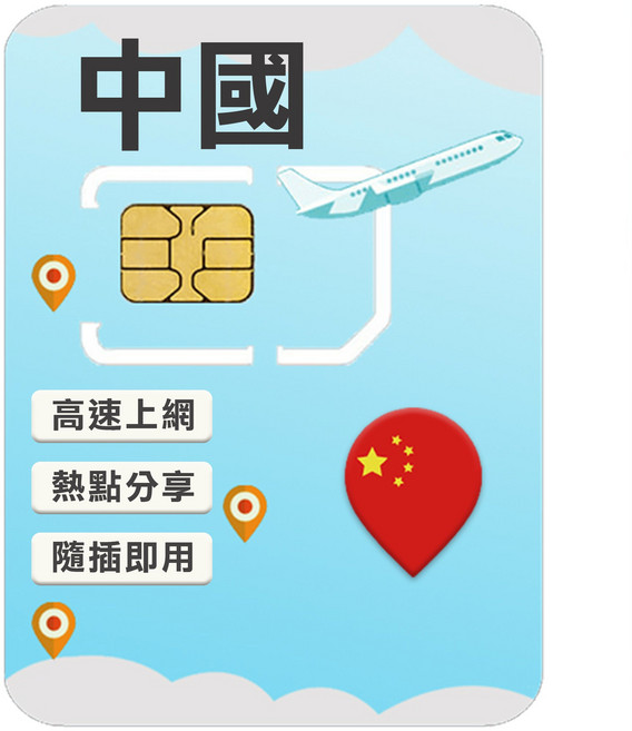 Shminet晟名 中國上網SIM卡, 1個, 8天, 每日2GB高速上網