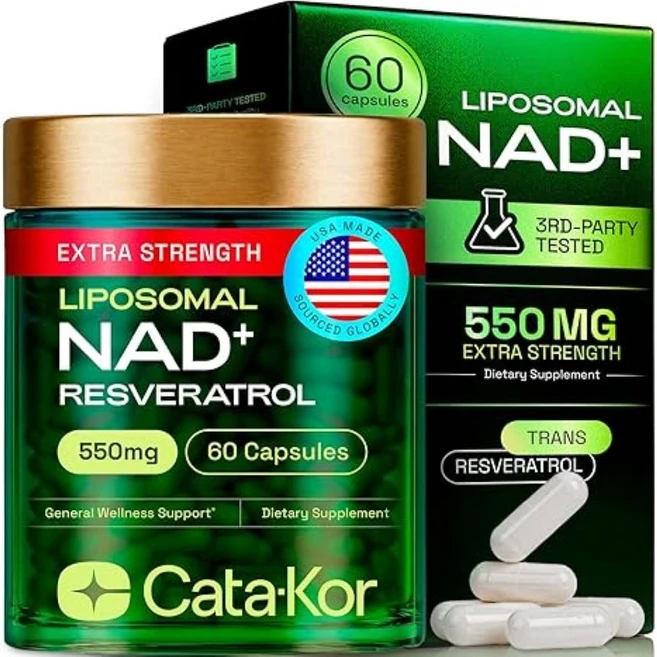 Cata-Kor 리포조말 리포솜 Liposomal NAD 어드밴스드 레스베라트롤 60캡슐, 1개, 60정 - 쿠팡