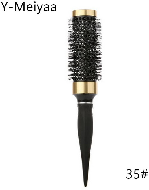 8 크기 헤어 브러시 정전기 방지 고온 방지 라운드 배럴 헤어 빗 건조 컬링 이발사 액세서리 DIY 홈 20 #, 1개