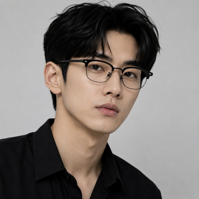 남자 여자 안경 사각 하금테 반무테 메탈 가벼운 직장인 반뿔테