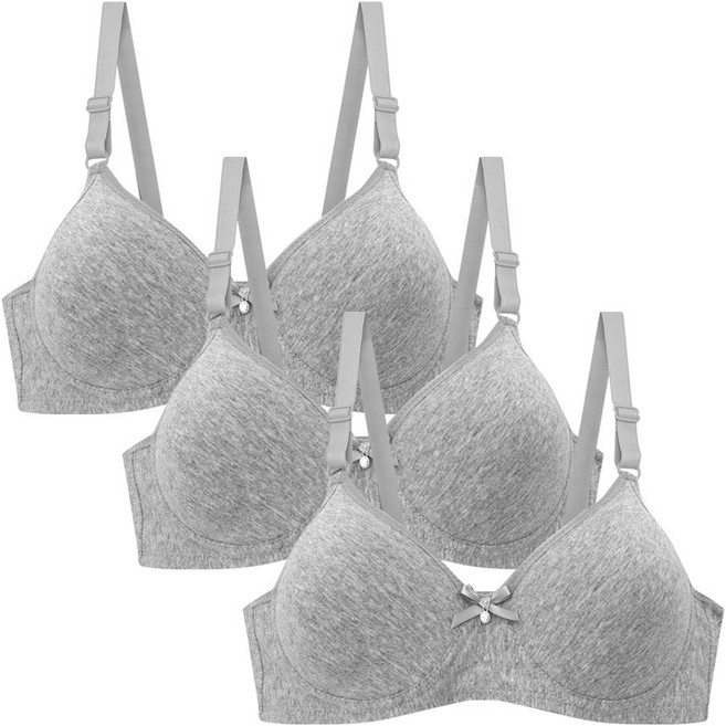 순면 노와이어 브라 3개세트 와이어리스 여성브라 몰드