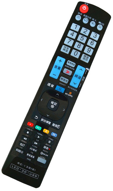 適用LG 樂金 RC-138(B) 液晶電視遙控器, 1個