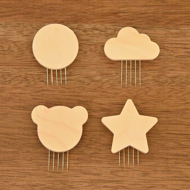 우드 꼭꼬핀 소형 (스티커+꼭꼬핀) 접착식 후크 다용도 벽걸이 원목 아이방꾸미기 벽장식 인테리어, 06.곰돌이, 1개입, 1개