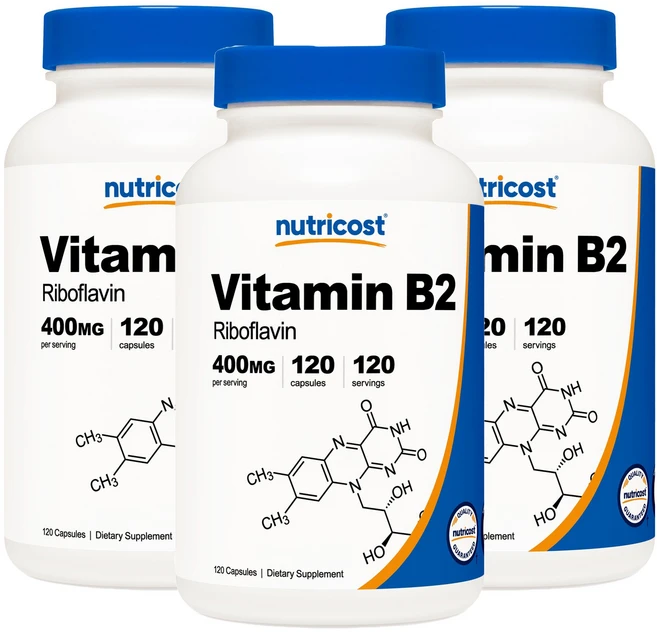 뉴트리코스트 비타민 B2 리보플라빈 400mg 캡슐, 3개, 120정 - 쿠팡