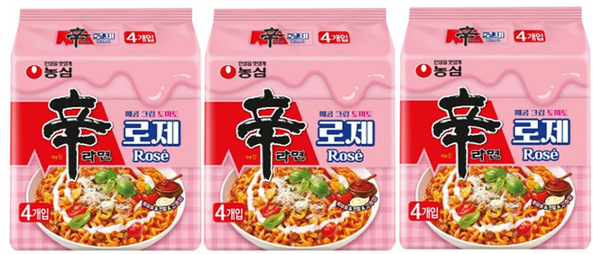 농심 신라면 로제 큰사발면 매콤 크림 토마토 105g, 12개