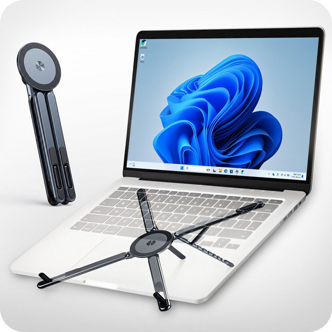 나인비 휴대용 노트북 거치대 접이식 스탠드, 1개, 다크그레이