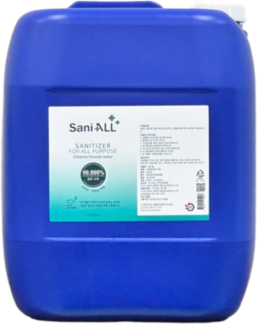 쎄니올 살균소독제 식품용 기구용 순수 이산화염소수 100ppm 무첨가물, 1개, 4L