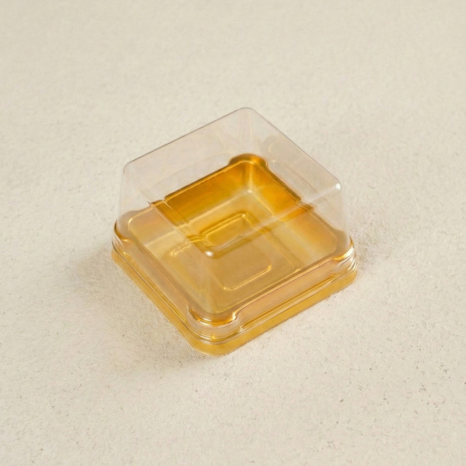 정담 정사각 화과자용기 두쫀쿠케이스 골드, 100개