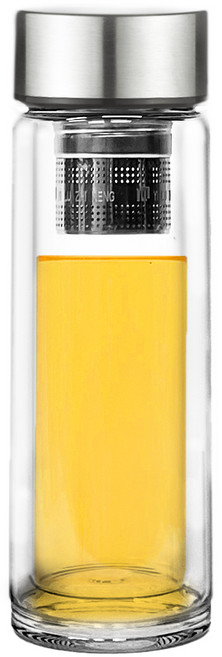 산그리메 마그넷 캡슐 이중 유리 텀블러, 1개, 400ml, 투명