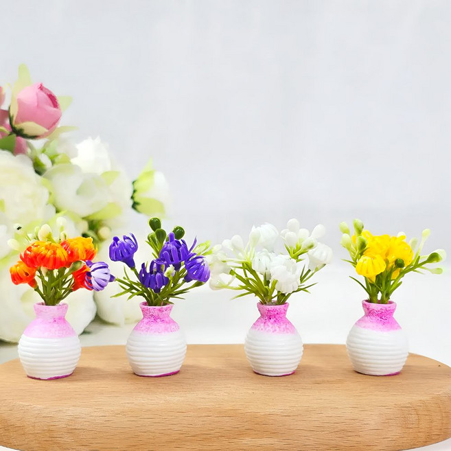 납골당 꾸미기 조화 미니 꽃 화분, 1개, A. 사랑 4종 세트