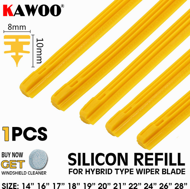 24 리필 8mm 18 실리콘 하이브리드 와이퍼 19 26 28 14 20 스트립 17 21 타입 KAWOO 액세서리 16 블레이드 22 1PCS 자동차, 1pcs 19 inch 475mm