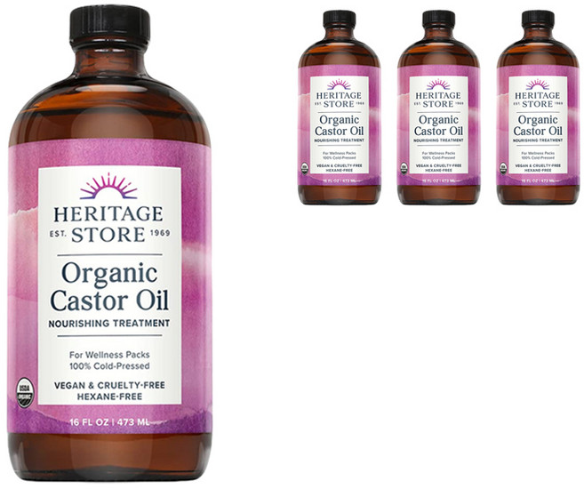 헤리티지스토어 캐스터 오일, 473ml, 4개