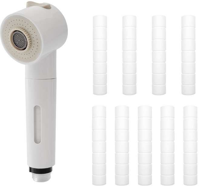 투데이리빙 1+9 세트 핸디형 타입 주방용 수전 필터 헤드 + 필터 9개 포함 주방 녹물 제거 수압 상승, 1세트