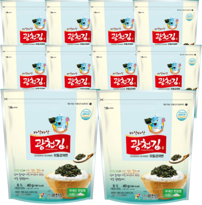 (광천김) 바삭바삭 해물 모둠 김자반, 10개