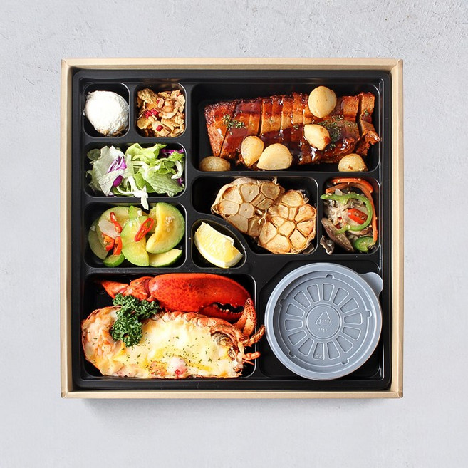 더팩컴퍼니 TPC 프리미엄도시락 3호(종이외피+투명뚜껑) 100개, 1세트