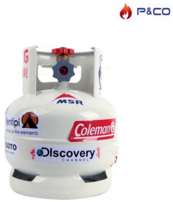 피엔코 3 kg 키로 삼키로 LPG 프로판 가스통 홈캠핑 차박 야외용 캠핑용 스티커미부착, 1개, 베이지