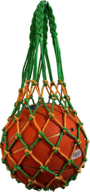 플랜와우 농구공 축구공 가방 볼 그물 망, 그린옐로우, 1개