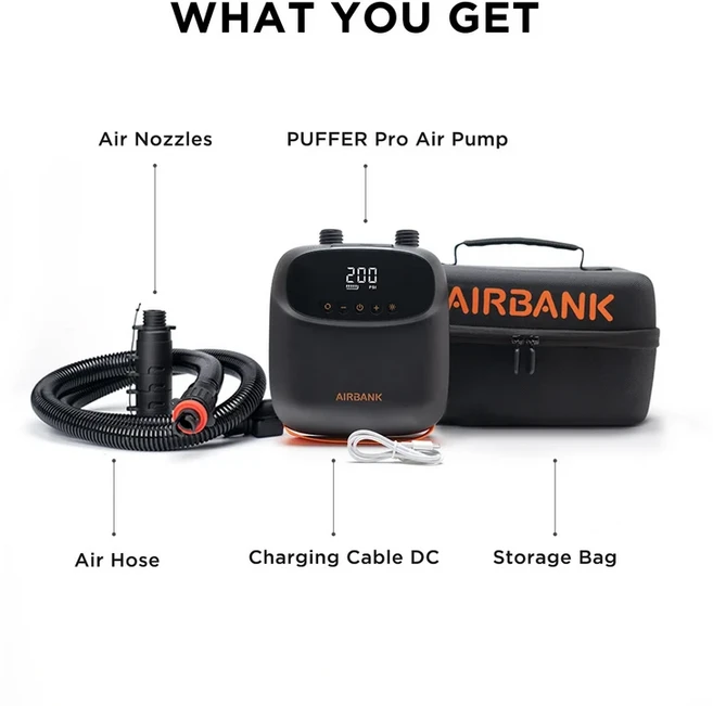 AIRBANK 전기 SUP 펌프 20PSI 5200mAh 11.1V 스탠드 업 패들 보드 용 충전식 자동 꺼짐 공기 PVC 보트 Infl, 01 빠른, 03 D13PRO 5200mAh 11.1V