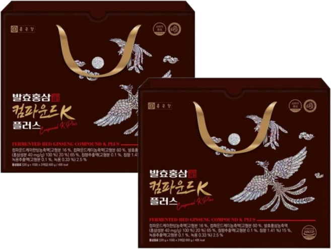 종근당 건강 발효홍삼 컴파운드K 플러스 2박스 명절 선물세트, 2개, 300g
